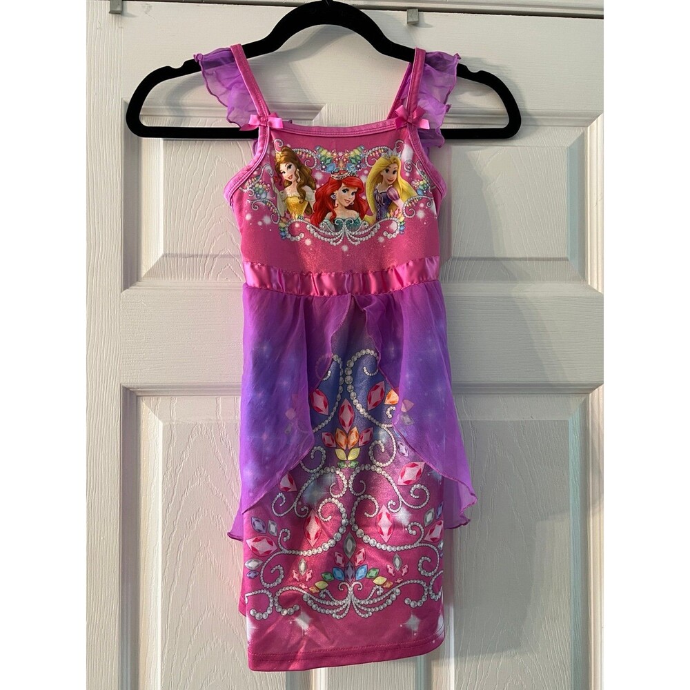 Disney Princess Fantasy Gown Nightgown Dress Up Pink Ariel Belle 5T Toddler